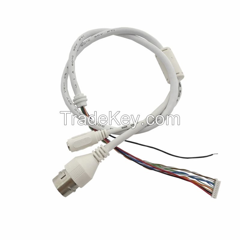 011 RJ45 Chassis DCX5.5 BY 2.1 Chassis MX1.25-10 Ip Camera Tail Cable At Both Ends Of Line End Ip Camera Cable Factory