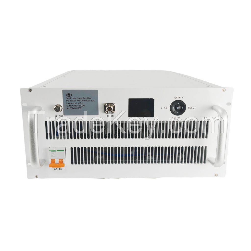 Linearity and High Power Output 2000-4000 MHz 200W RF Power Amplifier for Radar System and Wireless Communication