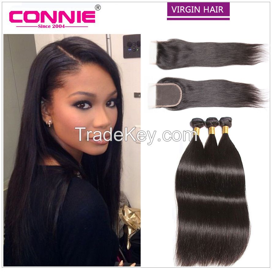 8A Unprocessed Straight Hair With Closure