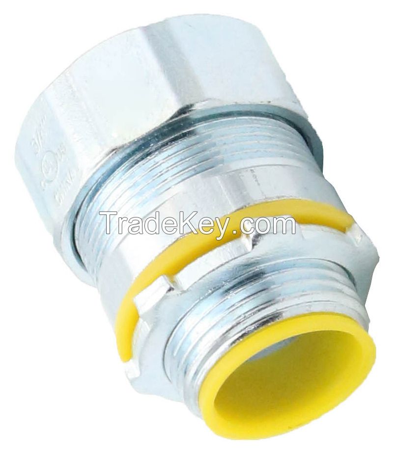 Raintight type rigid compression coupling or connector with/without insulator