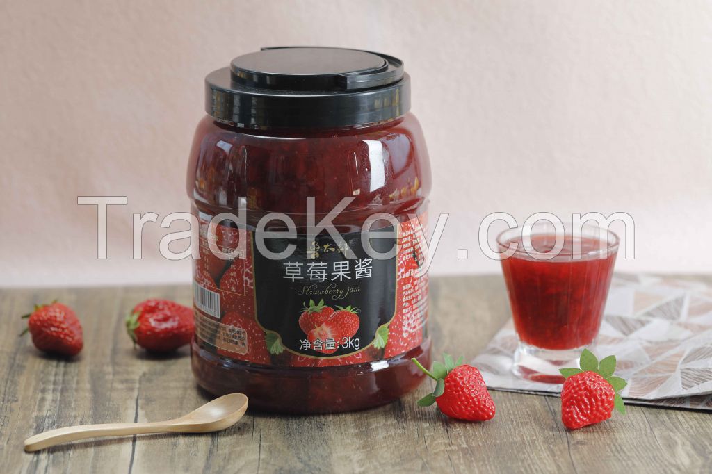 Strawberry fruit jam, OEM factory for drinks Bubble Tea And Milk Tea Pulp Jam, 