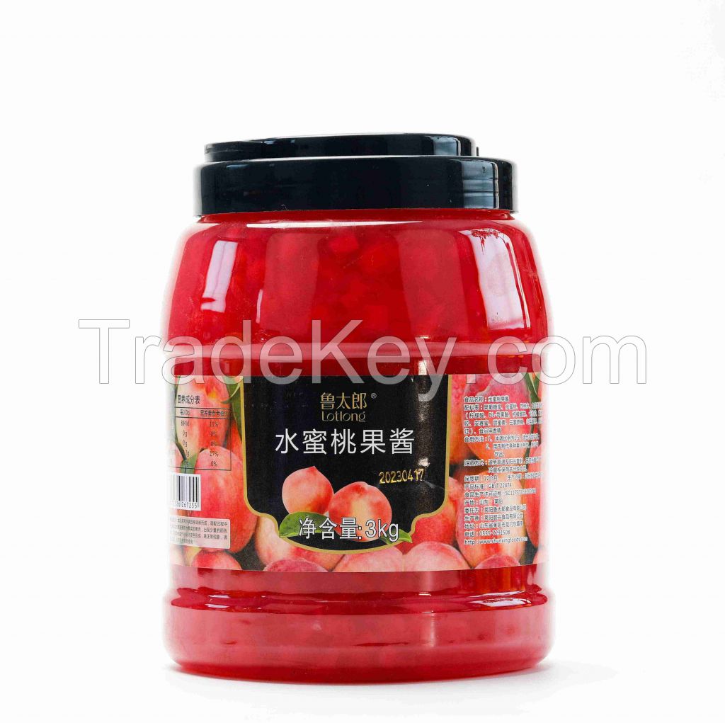 Peach fruit jam puree 3kg bottles