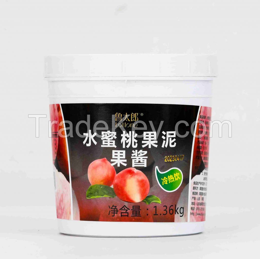 Peach fruit puree jams puree jam 1.36kg