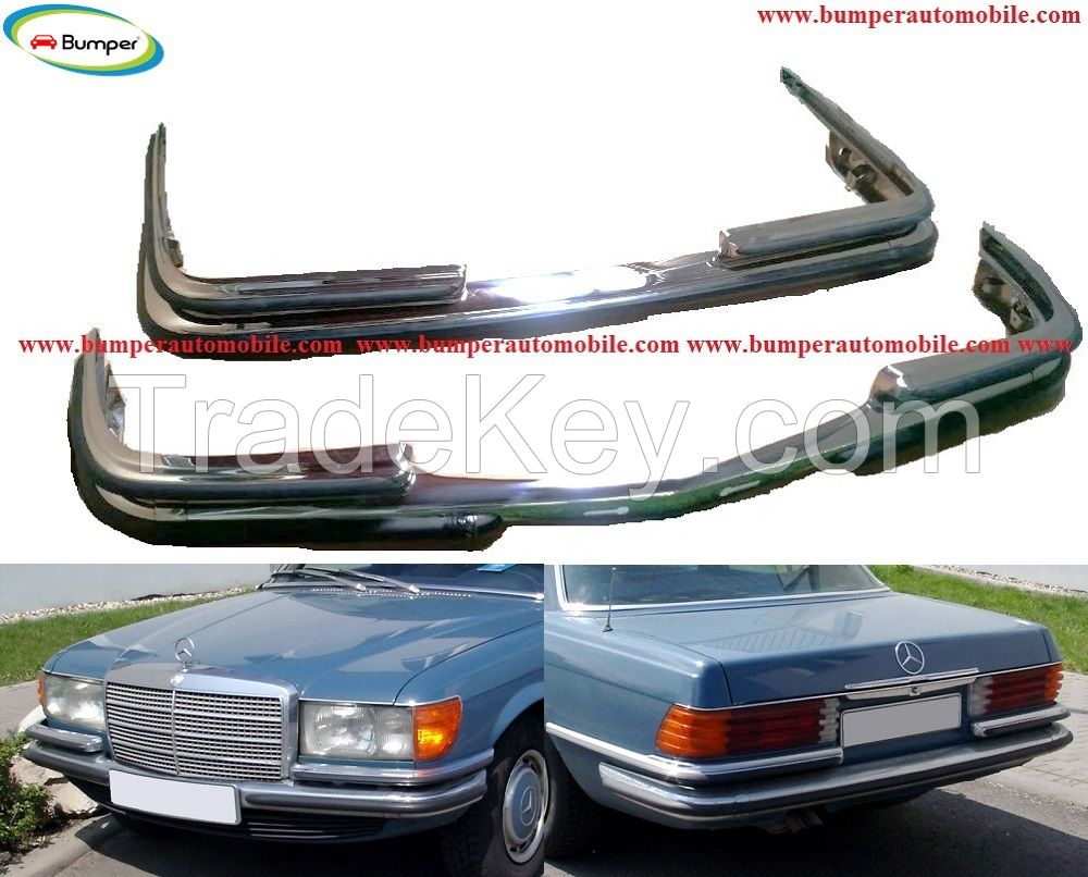 Mercedes W116 EU style stainless steel bumpers (1972-1981)