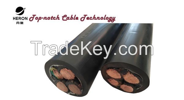 Flexible Medium Voltage Mv Mining Crane Reeling Rubber Power Cable with Optical Fiber