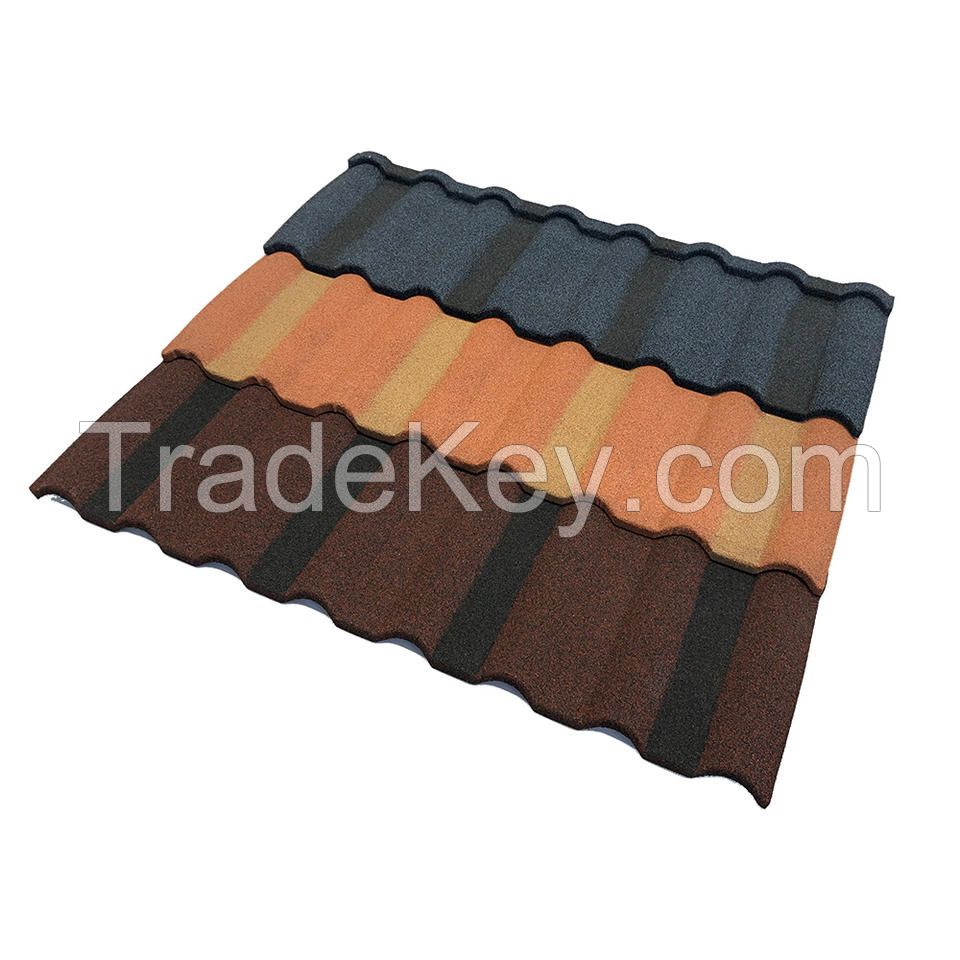 Colorful Stone Waterproof Al-Zinc Stone Coated Metal Roof Tile