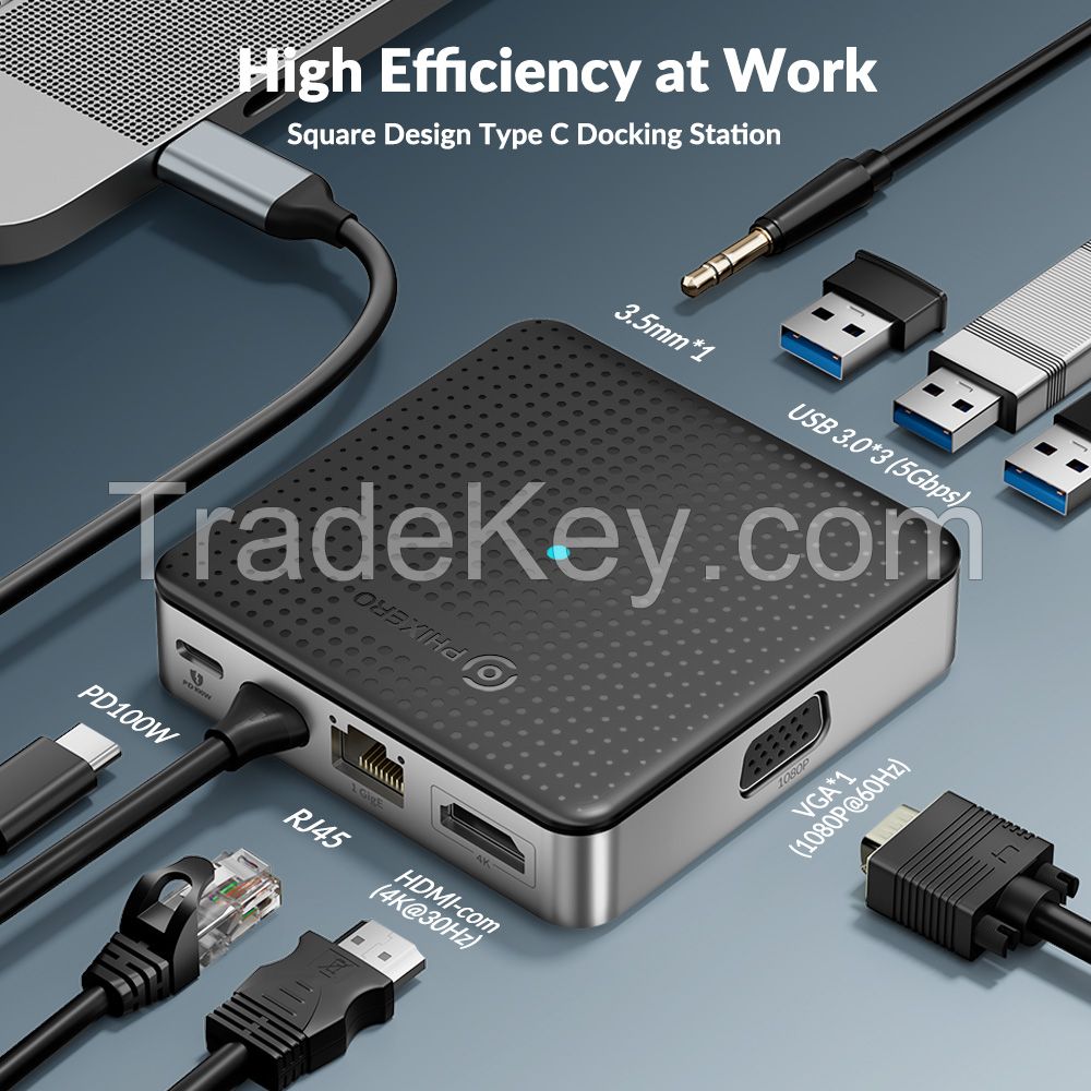 6-in-1 USB-C Hub - HDMI 4K@30Hz, 3 USB 3.0 Ports, 2.5G Ethernet, PD Charging