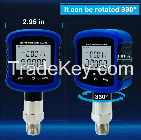 S281 High Precision Digital Hydraulic 0.2% FS 1/4 NPT Thread with Bluetooth Cell Phone Connection and 330degreeRotation