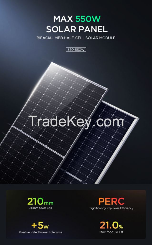 144 HALF-CELL MONOFACIAL SOLAR MODULE 530-550W