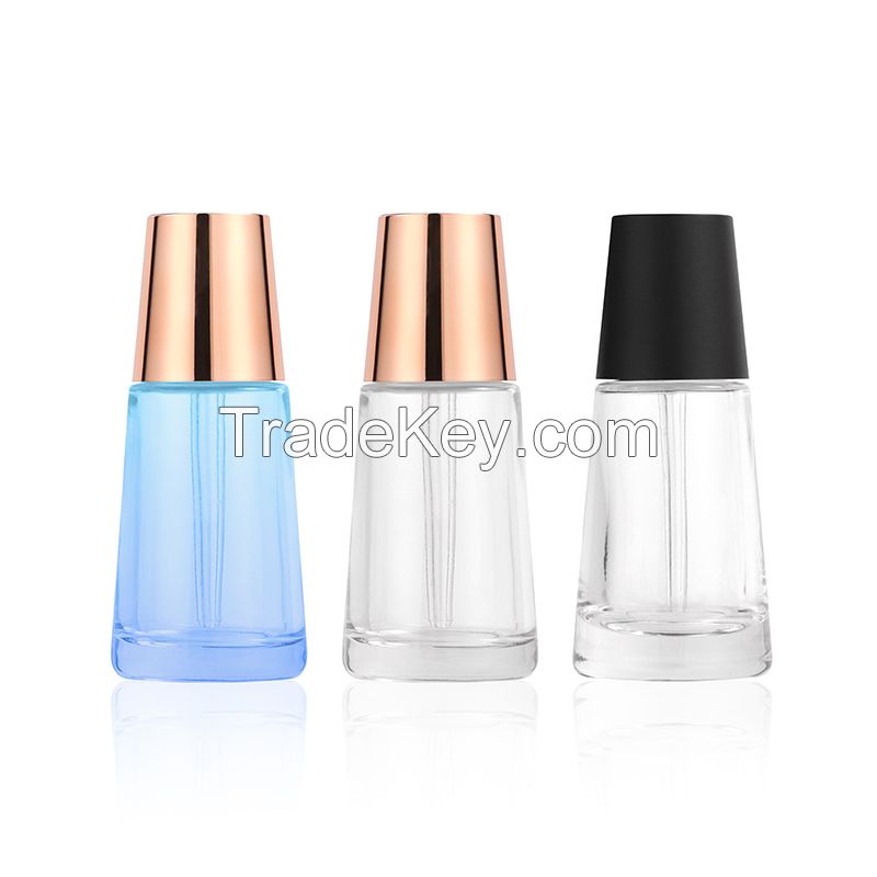 30ml conical automatic rotating press dropper cap glass bottle cosmetics essence solution bottle skin care serum bottle essential oil sub packaging bottle