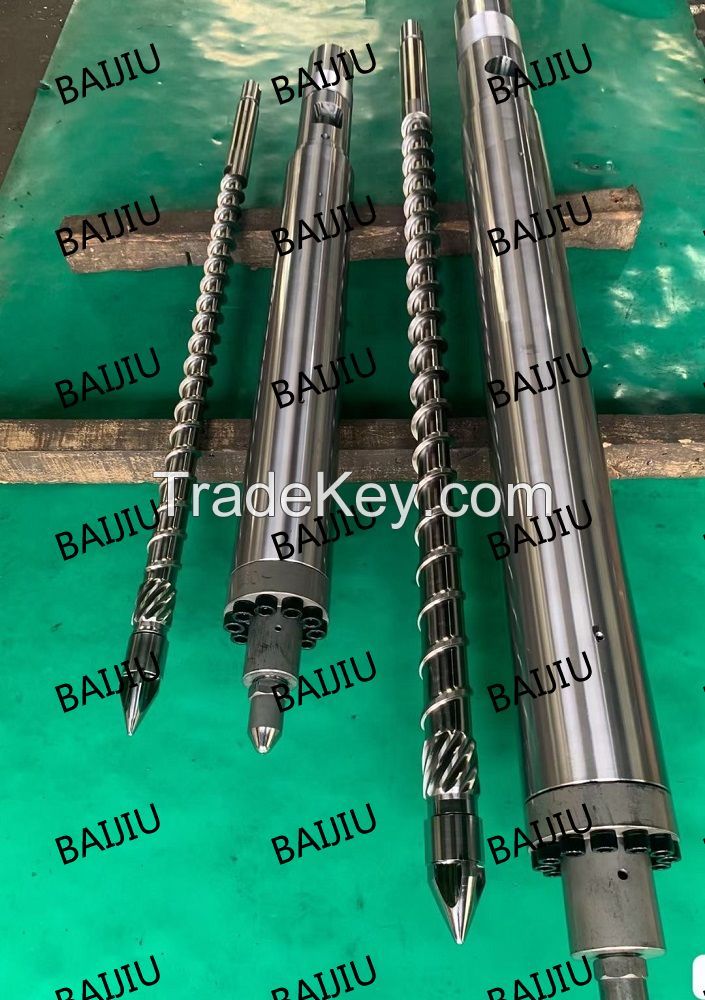 Bimetallic injection screw barrel for recycling material fruit basket products