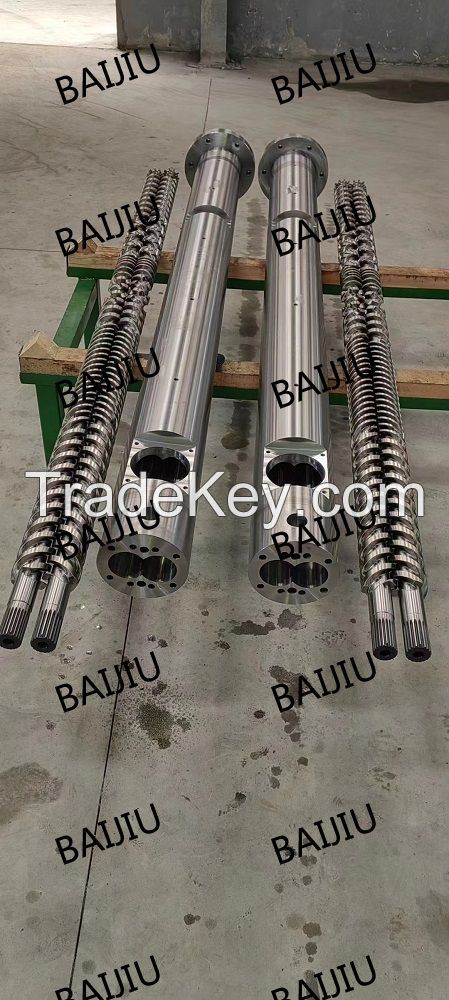 High wear-resistant SKD insert parallel twin screw barrel for PVC wood plastic door and window products