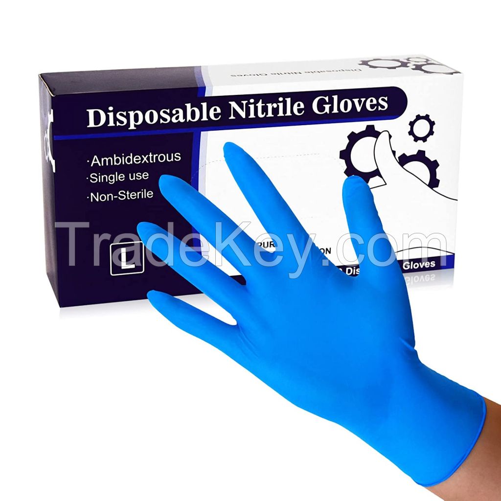 Fast delivery nitrile gloves wholesale food grade disposable blue powder free hand protection in stock cheap price available for sale