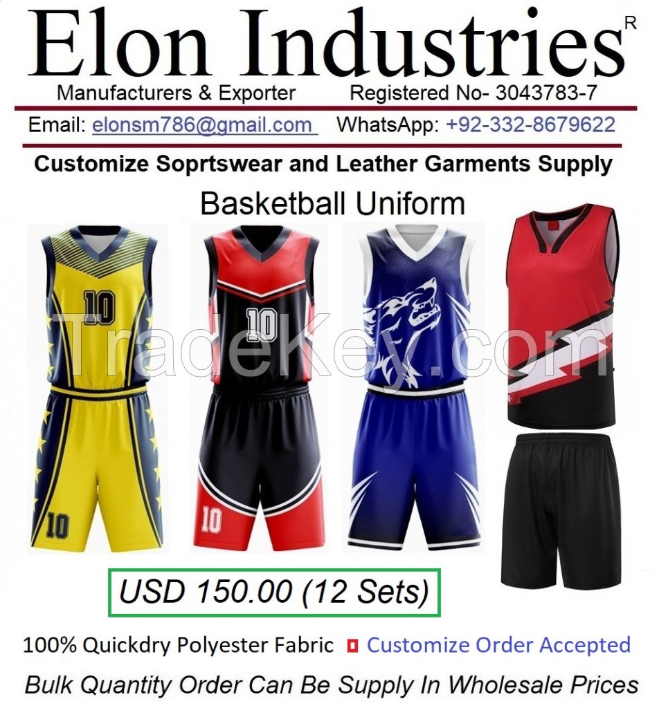 ELON Industries Special Offer for Custom Basket-Ball Sports Team Uniform Set