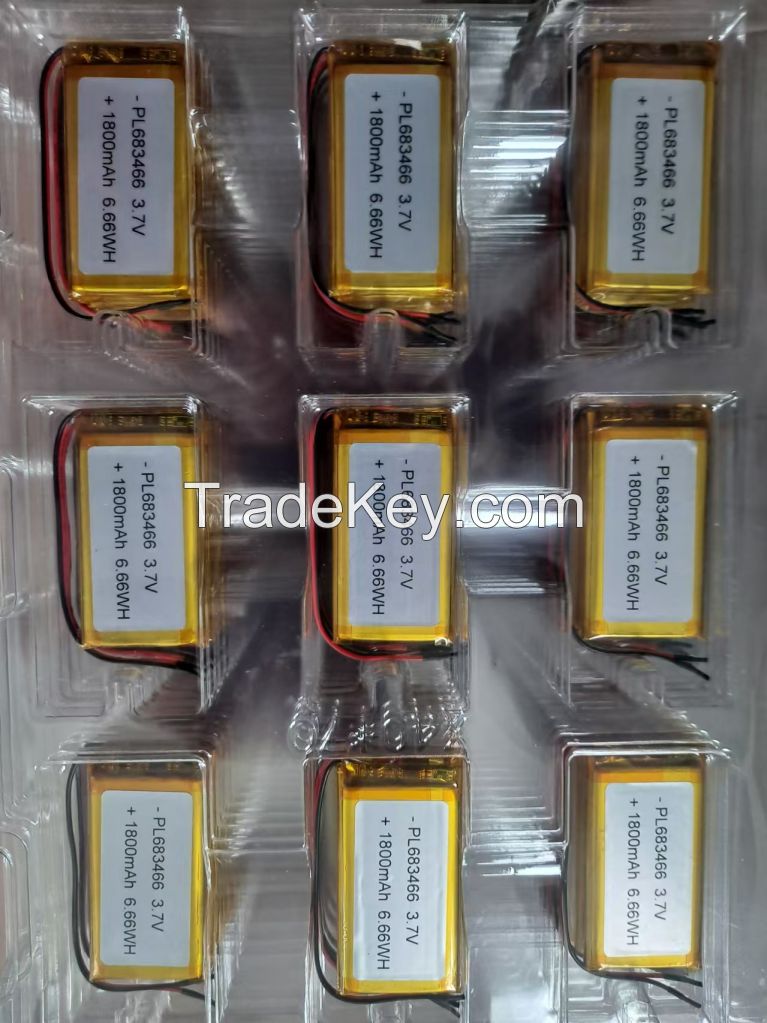 Wholesale 3.7V various size  Lithium Polymer Battery 683466 1800mah  Lipo Battery