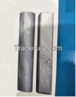 DAMASCUS steel without steel core, steel sheet, special steel sheet , Non-magnetic twist pattern