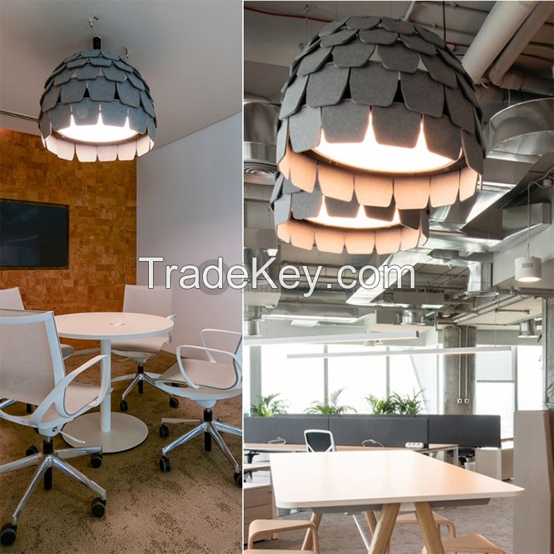 Acoustic Pendant Light Sound Absorbing Felt Lamp Fabric Ceiling Chandelier for Office open space home restaurant decoration