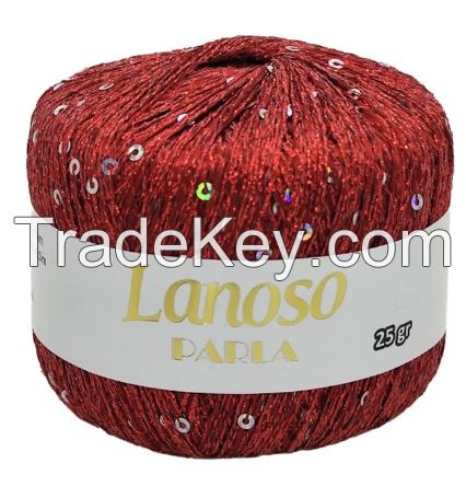 LANOSO PARLA FANCY HAND KNITTING YARN PAYETTED    Glitter Yarn-Payette