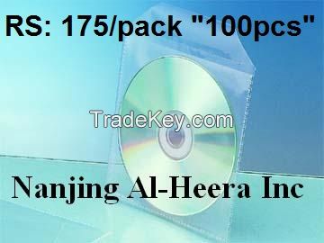 Clear Plastic CD Sleeves, One Disk Holder with Flap, 