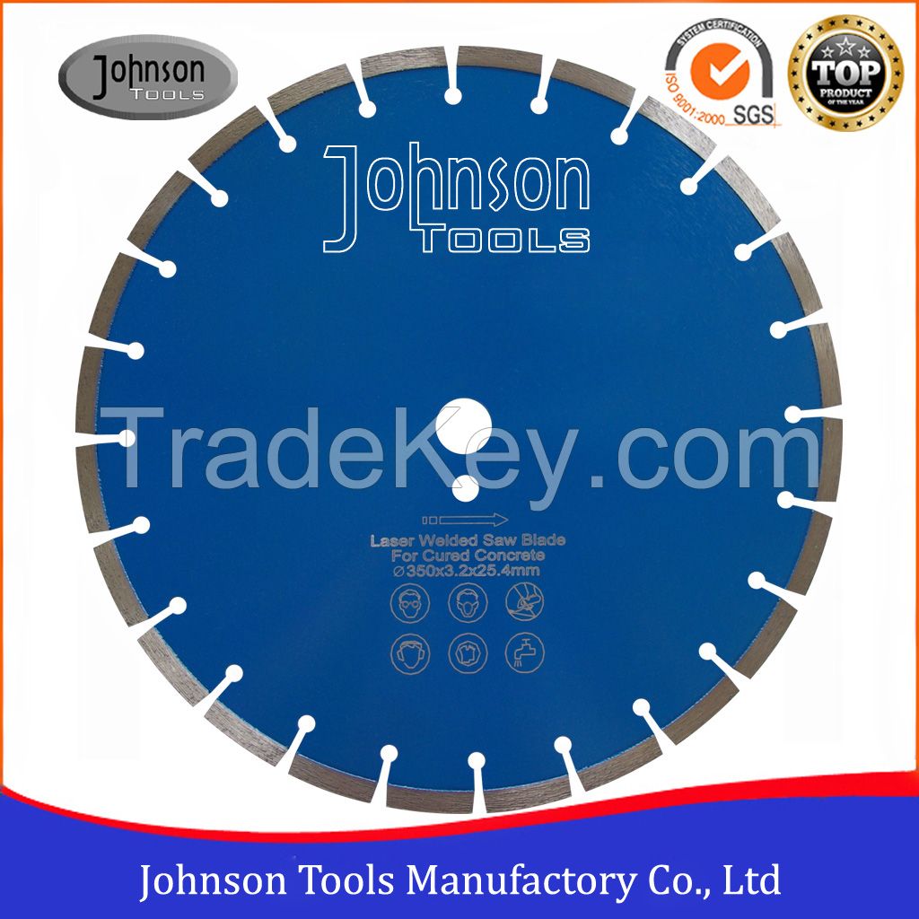 350mm diamond laser weled saw blade for concrete cutting
