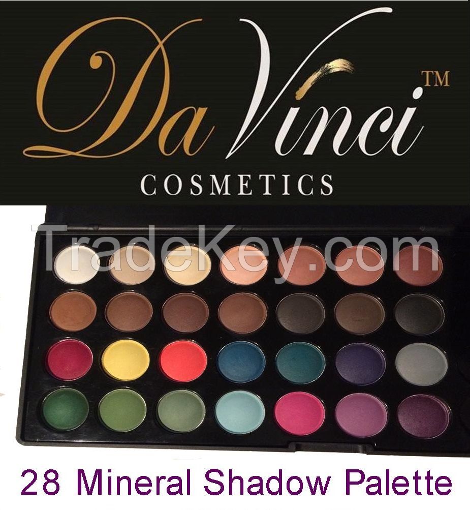 Mineral Pressed Eye Shadow Palette with 28 Colors all Matte / Da Vinci Cosmetics