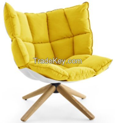 Top quality best selling fiberglass shell and fabric cushion replica modern husk chair