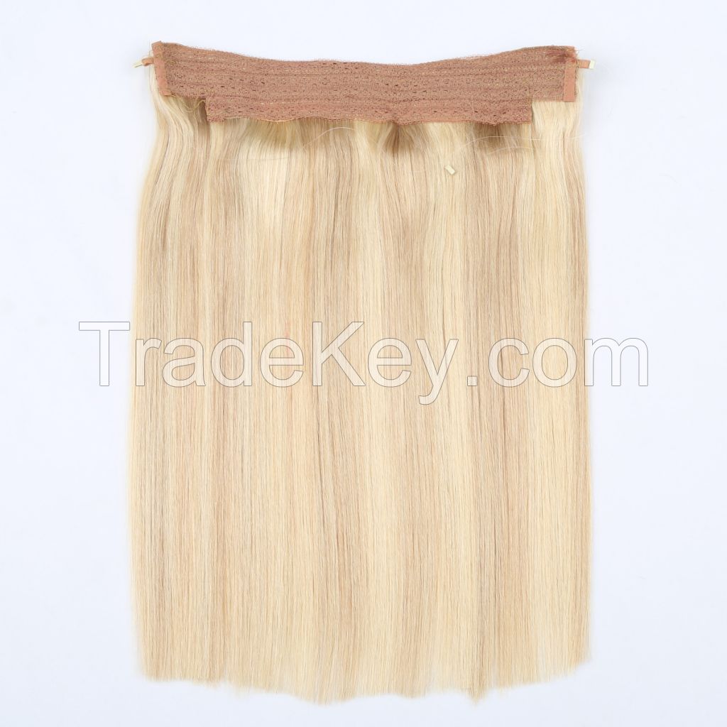 Thick Bottom 120g Remy Double Drawn Flip Human In Hair Extensions Halo Hair Extension