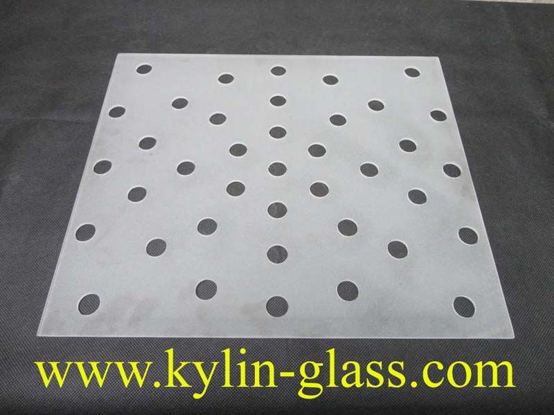 glass panel with holes