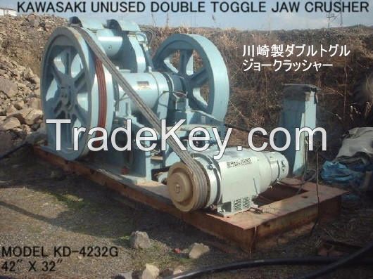 UNUSED (NEVER USED) "KAWASAKI" MODEL KD-4232G (42" X 32") DOUBLE TOGGLE JAW CRUSHER S/NO. ST12004 WITHOUT MOTOR