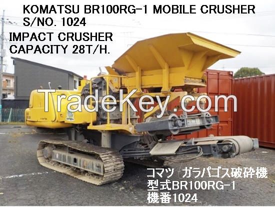 KOMATSU MOBILE CRUSHER MODEL BR100RG-1 S/NO. 1024 WITH IMPACT CRUSHER FOR SALE