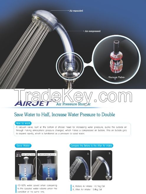 Air Jet water saving  shower head (handheld type)