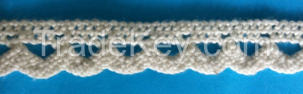 cotton crochet lace trim / lace ribbon