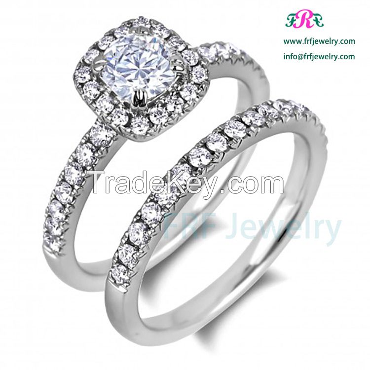 Fashion Hot Selling 925 Sterling Silver Wedding Ring With CZ Stone