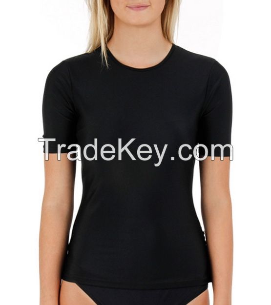 Sell fitness nylon/polyester lycra short sleeve shirts