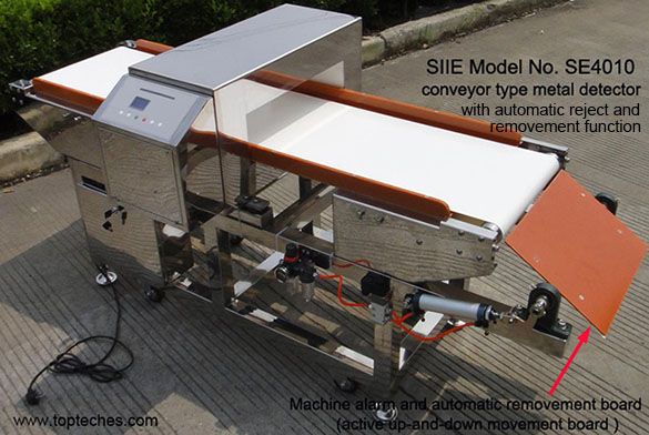 Conveyor type metal detector with automatic reject and removement function, modelSE4010