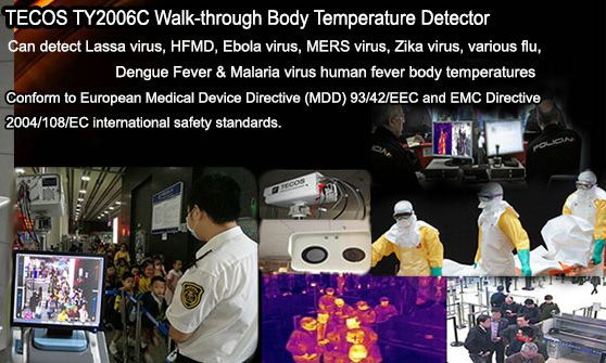 Walk-through big range virus and flu body fever scanner, COVID-19 virus and flu body fever thermal camera scanner