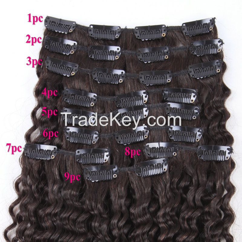 100% human hair extension-clips in