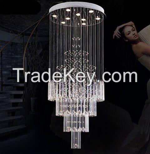 Modern Square Shape Crystal Chandelier LED Pendant Light DX052