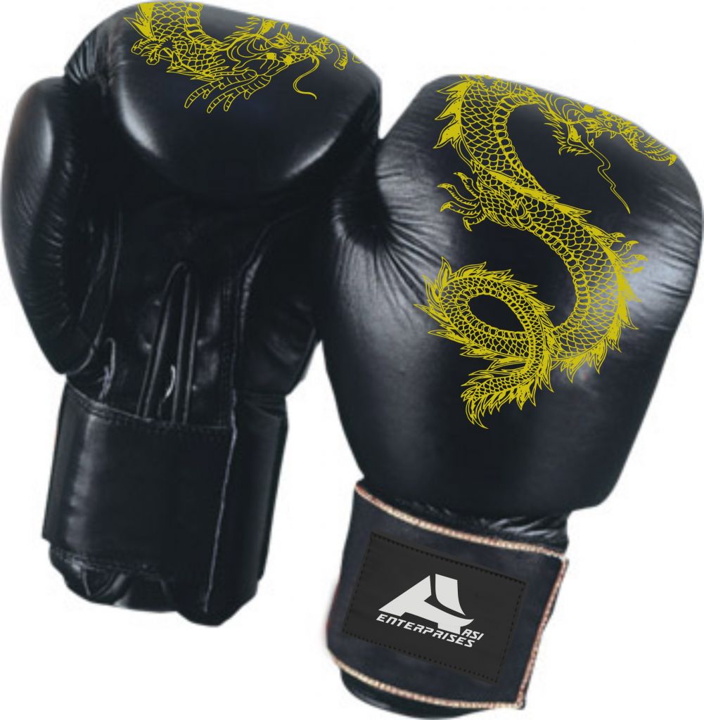 Hot sale Golden Dragon Leather Boxing Glove