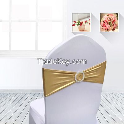 metallic gold spandex chair band for wedding