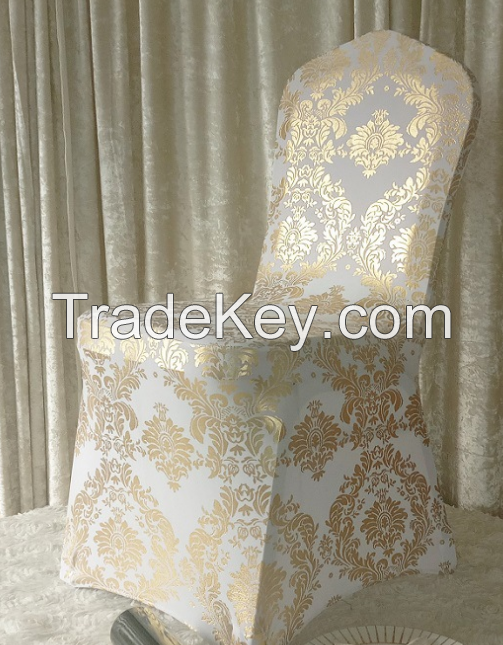 metallic damask spandex chair cover