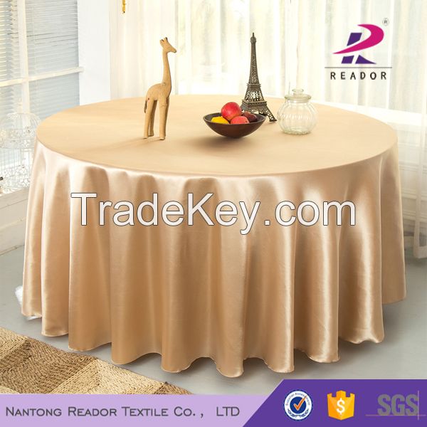 cheap gold satin table cloth for wedding