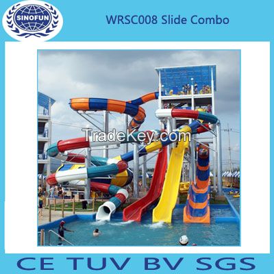 [Sinofun Rides] high quality big water park fiber glass water slide for sale