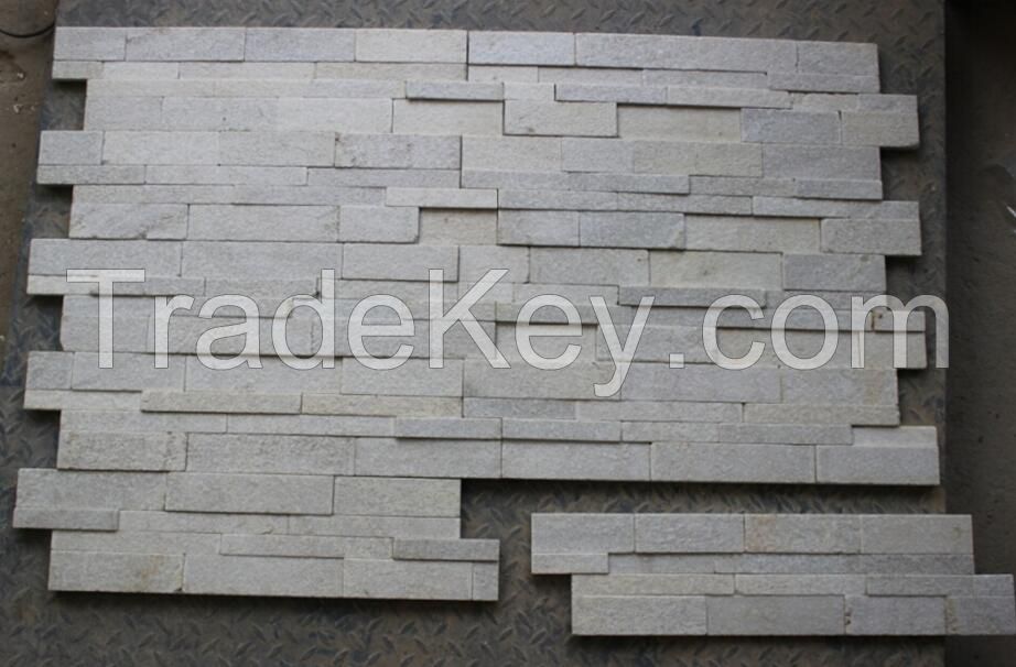 white Cultured stone wall tile quartzite quartz panel