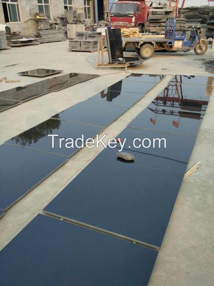 Shanxi A black Granite stone slab tile polished surface 600x300mm