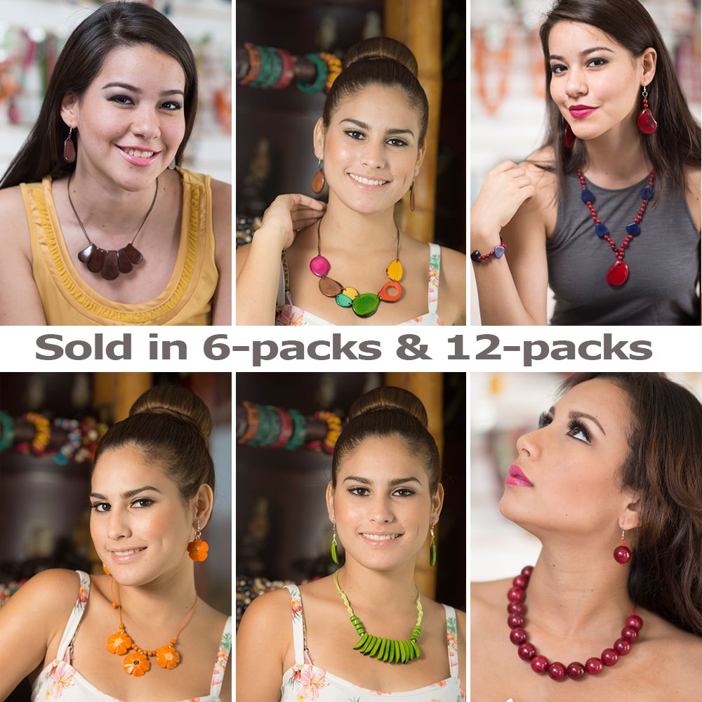 Bundle of Necklaces and Earrings jc001 - Handmade EcoIvory Tagua Jewelry