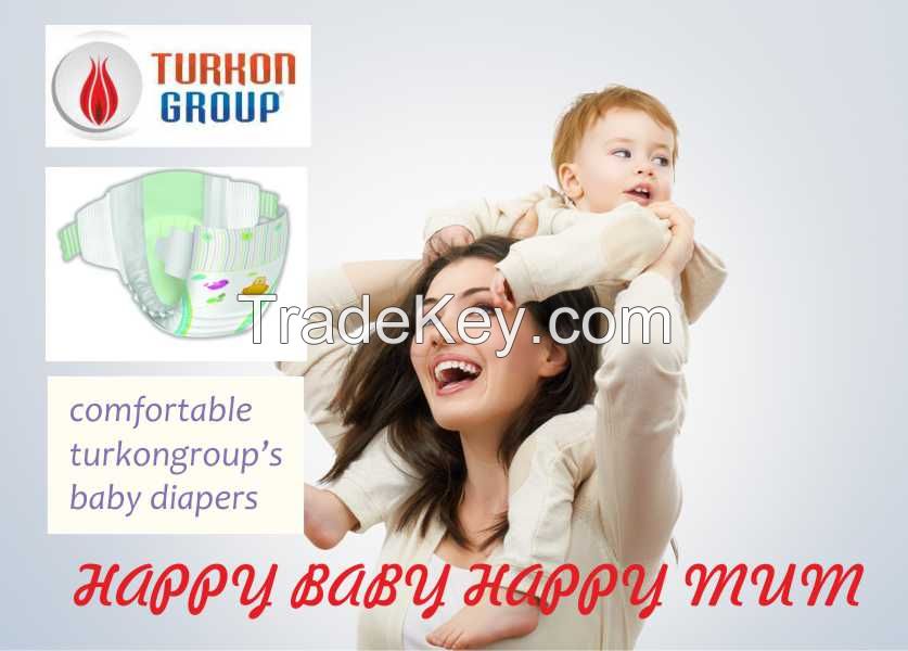 PureHarris Quality Soft and Dry Midi size Baby Diapers made in Turkey