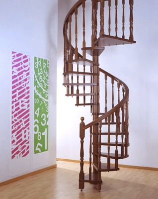 Wooden spiral staircase