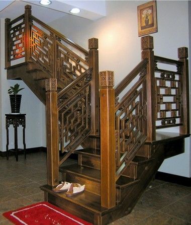 Chinese style wooden stairs