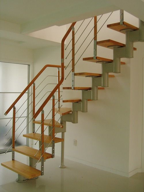 Adjusted steel wood module staircase